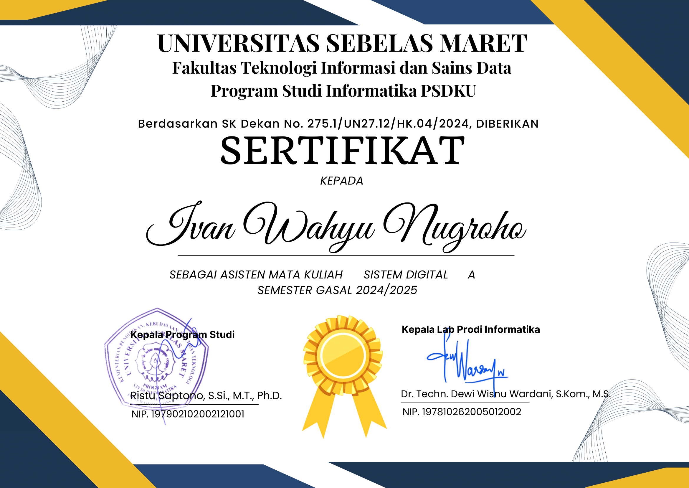 Digital Systems Certificate